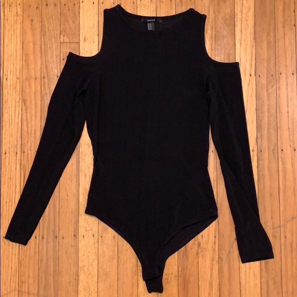 Cold Shoulder Black Bodysuit